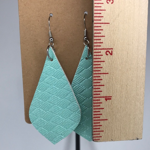 Faux Leather Dangle Earrings - Picture 2 of 4